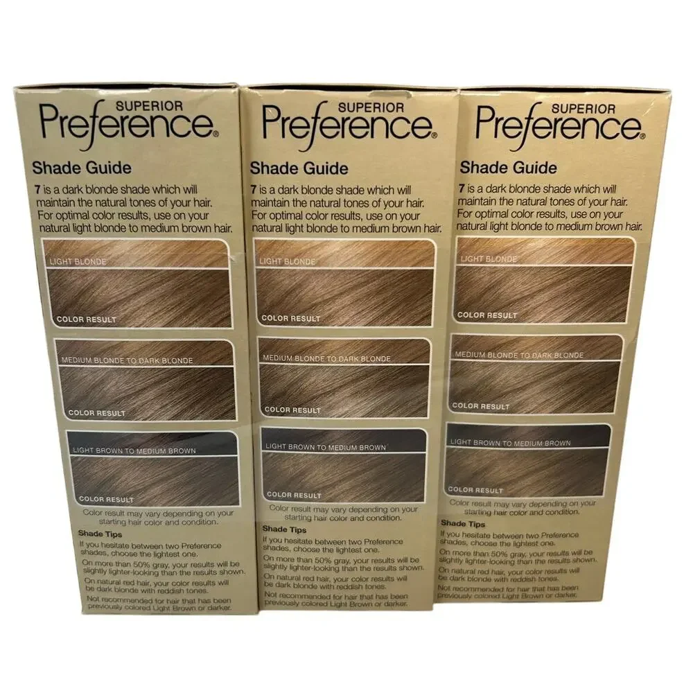 L'Oreal Dark Blonde #7 Superior Preference Fade-Defying Hair Color LOT of 3 - Picture 4 of 8